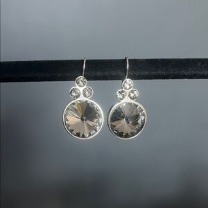 Cache Silver Crystal Dangle Earrings